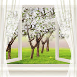 Laden Sie das Bild in den Galerie-Viewer, Fox Rolled Window Flowers Trees Vinyl Spring Backdrop-Foxbackdrop