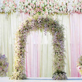 Laden Sie das Bild in den Galerie-Viewer, Fox Rolled White Pink Curtain Vinyl Wedding Backdrops-Foxbackdrop