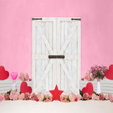 Laden Sie das Bild in den Galerie-Viewer, Fox Rolled Vinyl Pink Valentine&#39;s Day Vinyl Backdrop-Foxbackdrop