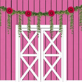 Laden Sie das Bild in den Galerie-Viewer, Fox Rolled Floral White Door Pink Spring Vinyl Backdrop-Foxbackdrop