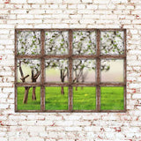 Laden Sie das Bild in den Galerie-Viewer, Fox Rolled Spring Flowers Window Brick Wall Vinyl Backdrop-Foxbackdrop