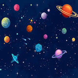 Laden Sie das Bild in den Galerie-Viewer, Fox Rolled Children Space System Planets Vinyl Backdrop-Foxbackdrop