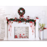 Laden Sie das Bild in den Galerie-Viewer, Fox Christmas Fireplace Vinyl Photography Backdrop - Foxbackdrop