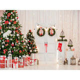 Laden Sie das Bild in den Galerie-Viewer, Fox Christmas Trees Lights Gift Vinyl Photo Backdrop - Foxbackdrop