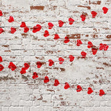 Laden Sie das Bild in den Galerie-Viewer, Fox Retro Wall with Red Hearts Valentine&#39;s Day Vinyl Backdrop-Foxbackdrop