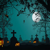 Laden Sie das Bild in den Galerie-Viewer, Fox Roll Halloween Night Grave Vinyl Backdrop-Foxbackdrop