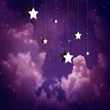 Laden Sie das Bild in den Galerie-Viewer, Fox Purple Cloud Star Newborn Photos Vinyl Backdrop-Foxbackdrop