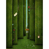 Laden Sie das Bild in den Galerie-Viewer, Fox Rolled Green Wall Spring 3D Vinyl Photo Backdrop-Foxbackdrop