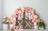 Laden Sie das Bild in den Galerie-Viewer, Fox Rolled Cake Smash Girls Birthday Vinyl Backdrop Design by Kali-Foxbackdrop