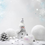 Laden Sie das Bild in den Galerie-Viewer, Fox Winter Snowman Rolled Thick Vinyl Backdrop-Foxbackdrop