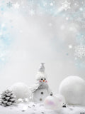 Laden Sie das Bild in den Galerie-Viewer, Fox Winter Snowman Rolled Thick Vinyl Backdrop-Foxbackdrop