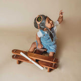 Laden Sie das Bild in den Galerie-Viewer, Fox Baby Fotografie Requisiten Requisiten aufstellen Mini Holz Flugzeug Baby Shoot Zubehör Retro Flugzeug