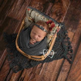 Laden Sie das Bild in den Galerie-Viewer, Fox Rolled Dark Brown Vintage Wood Newborn Vinyl Backdrop-Foxbackdrop